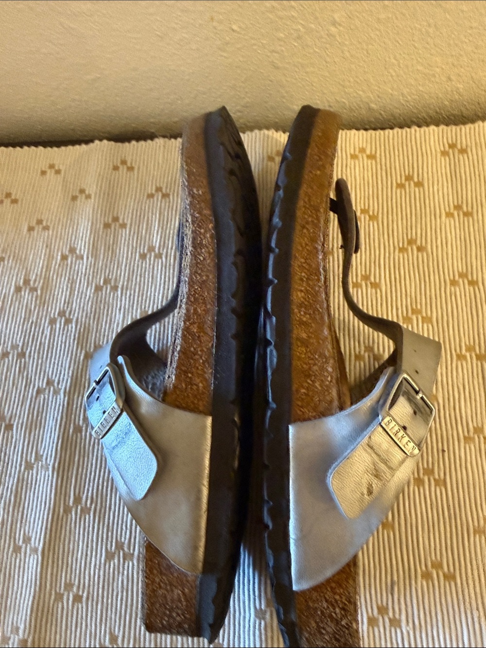 Birkenstock Gizeh Metallic Silver Thong Sandals Womens 9 EU 40 Comfort Shoes - Picture 8 of 16